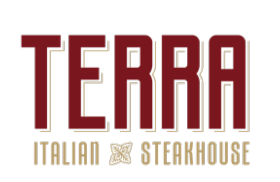 Terra italian steakhouse logo on a white background