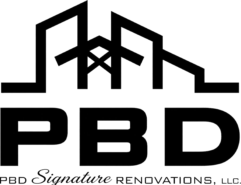 Black PBD logo with a house roof icon and text &ldquo;PBD Signature Renovations, LLC&rdquo;