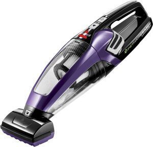 A purple and black handheld vacuum cleaner from bissell