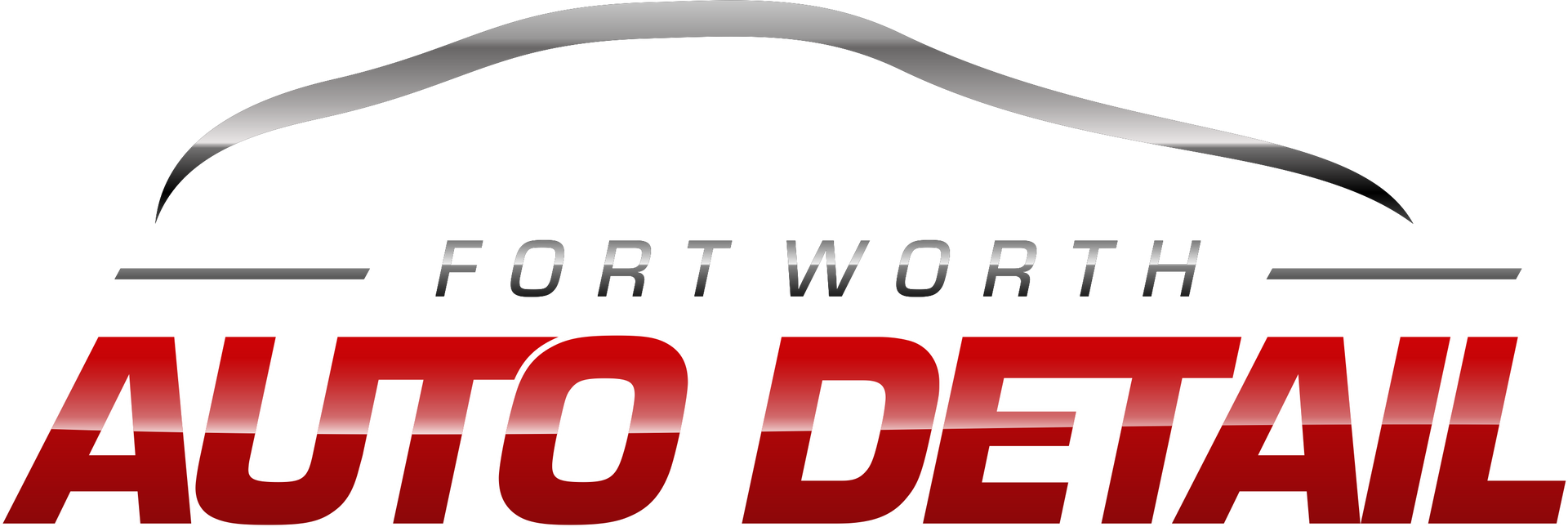 Fort Worth Auto Detail logo in red and gray with a stylized car outline