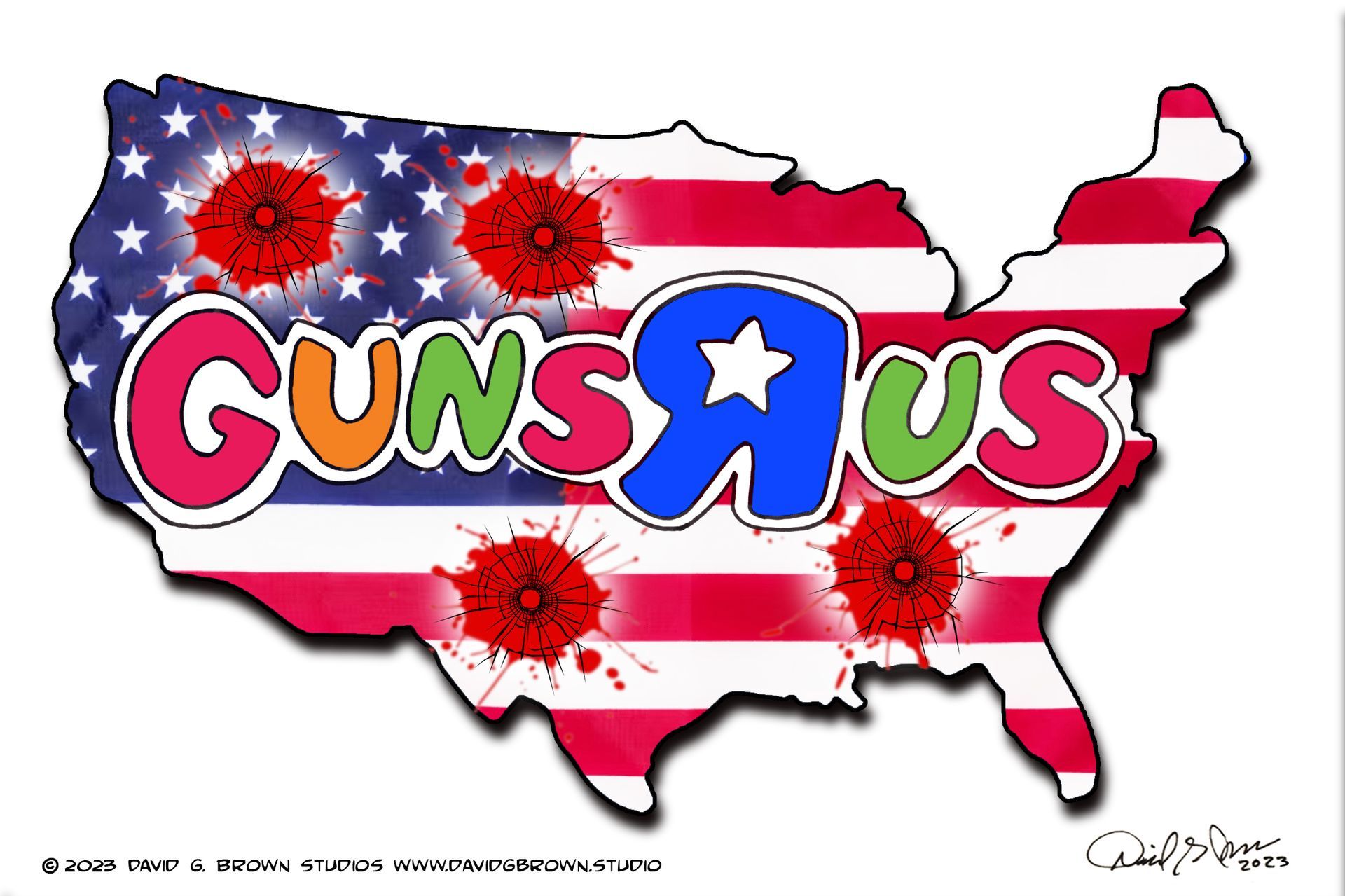 USA map with the words 