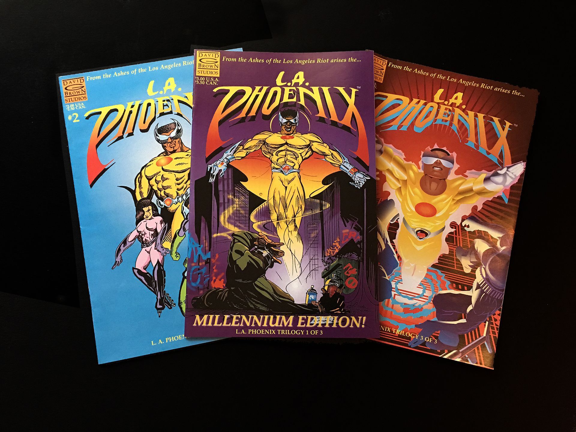 Three comic books titled