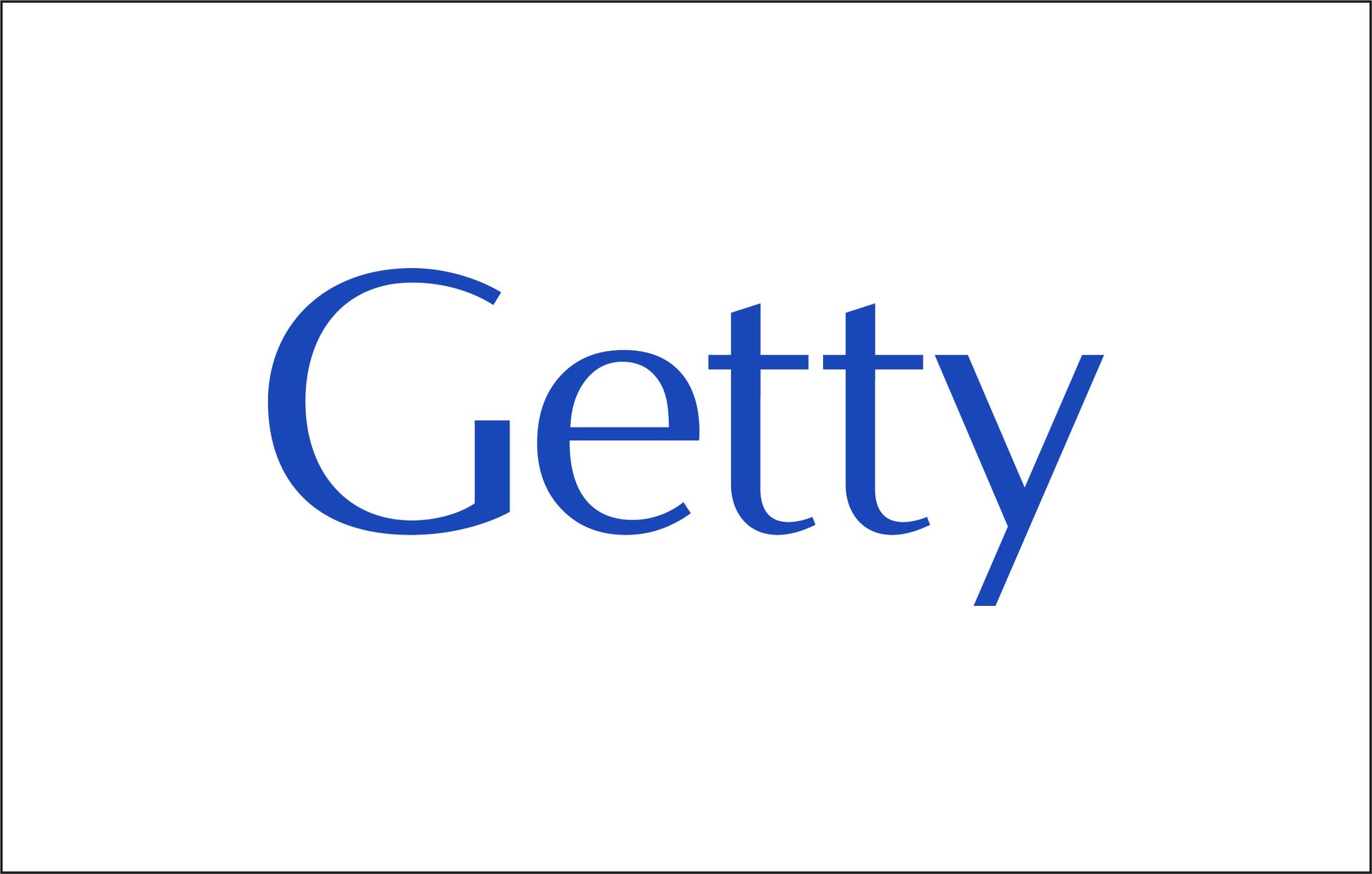 Getty logo in blue text on a white background.