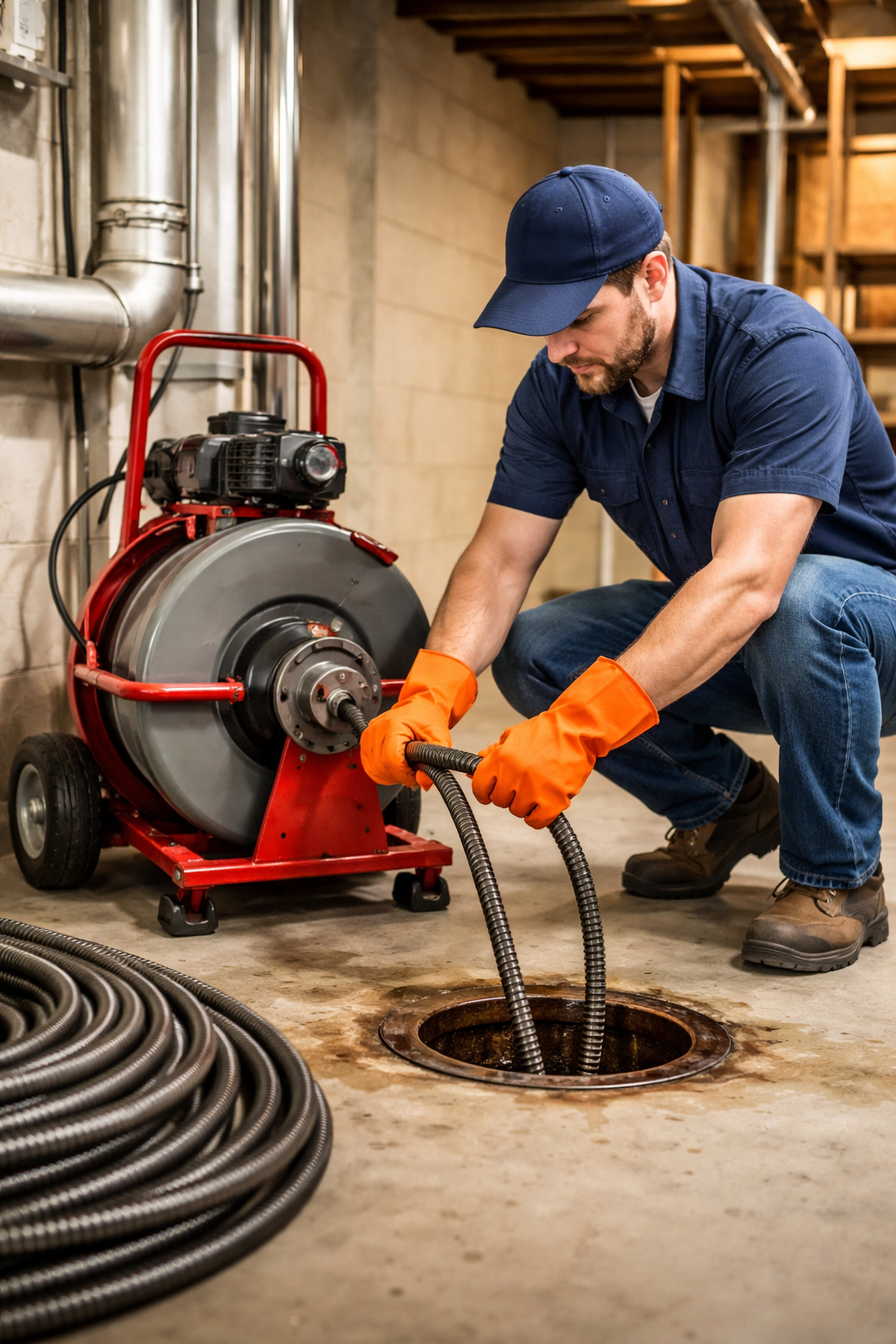 A person is putting something on a wooden shelf.