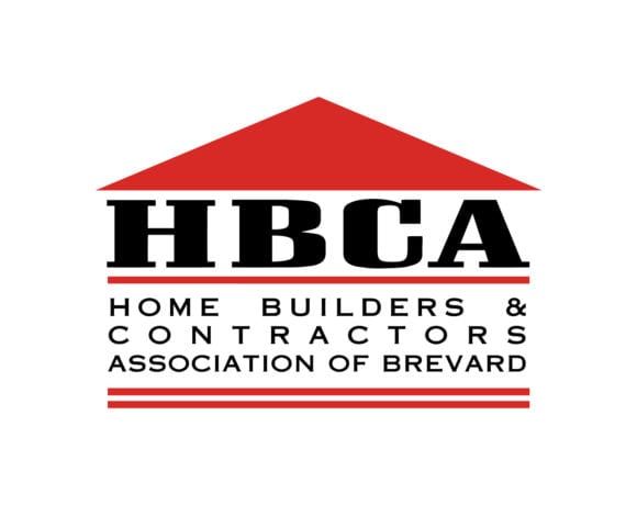 HBCA logo: red house roof above black