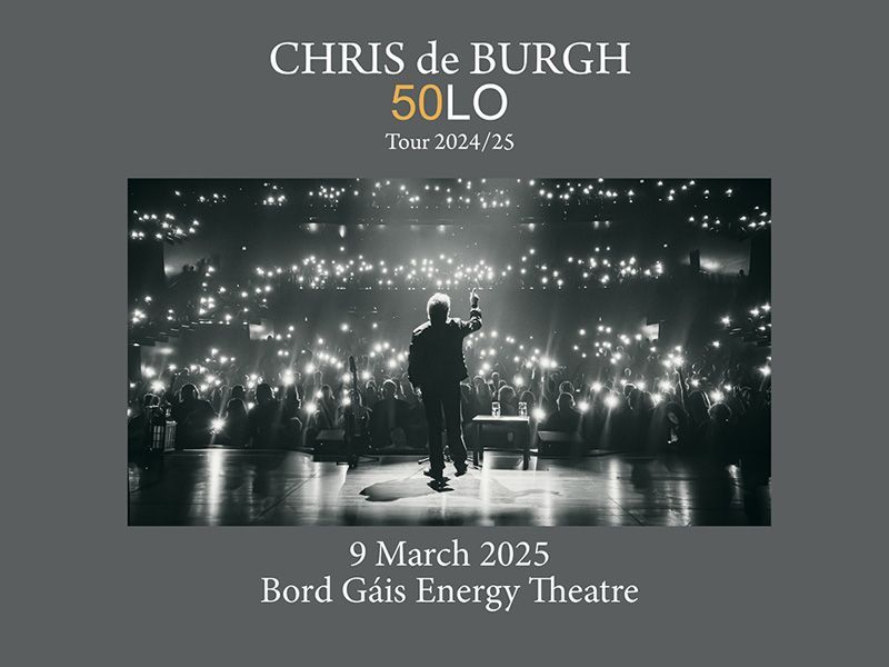 Chris de Burgh has confirmed Irish concert dates for March 2025.  He will play Bord Gais Energy Thea