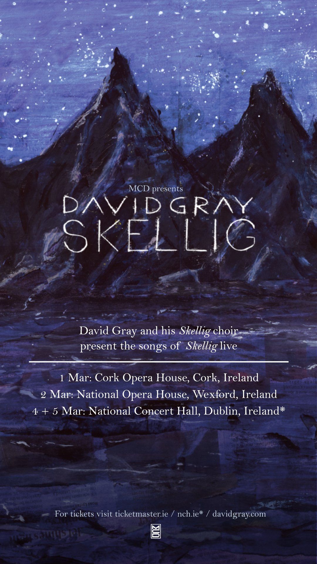 David Gray: Skellig   Irish Tour Dates Confirmed  Tickets On Sale This Friday at 10am
