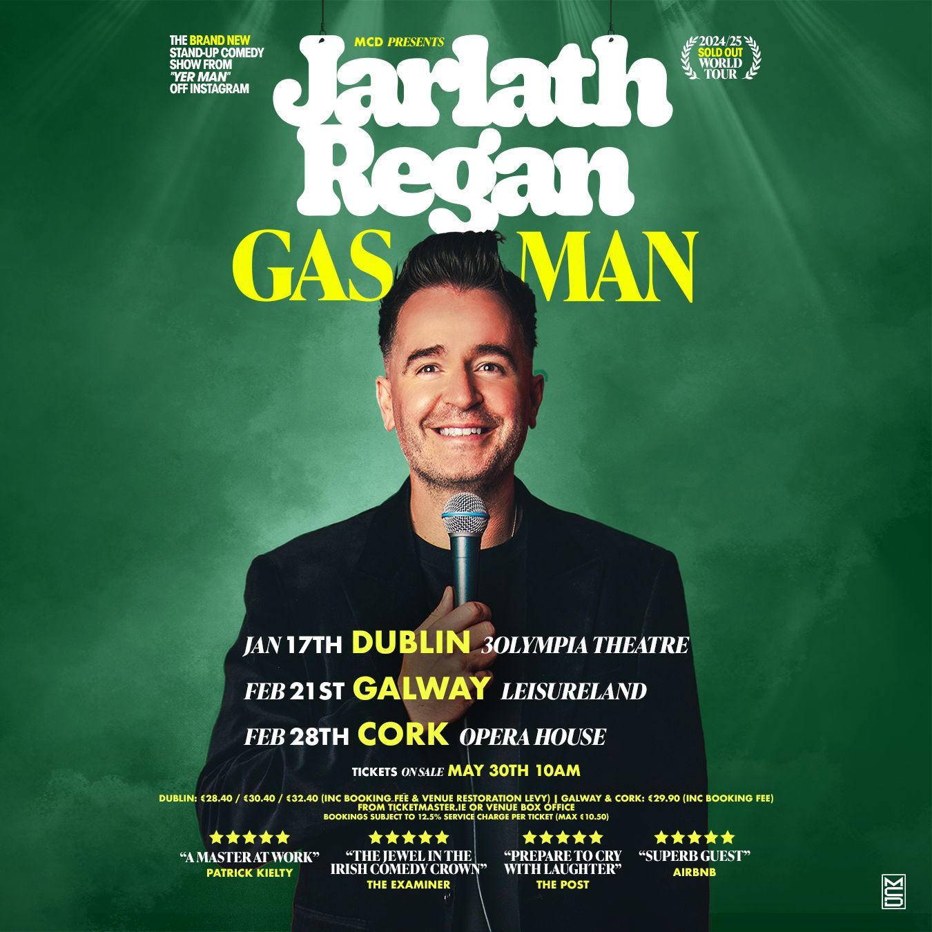 Jarlath Regan & MCD Are Proud To Announce His 2026 World Tour