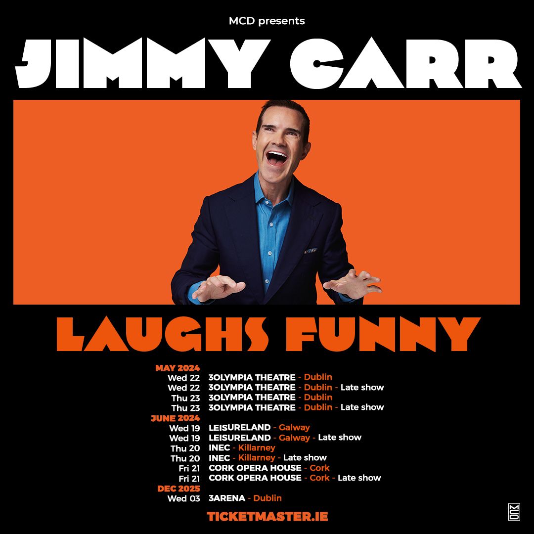 JIMMY CARR: LAUGHS FUNNY
NEW LIVE TOUR FOR 2024-2025
