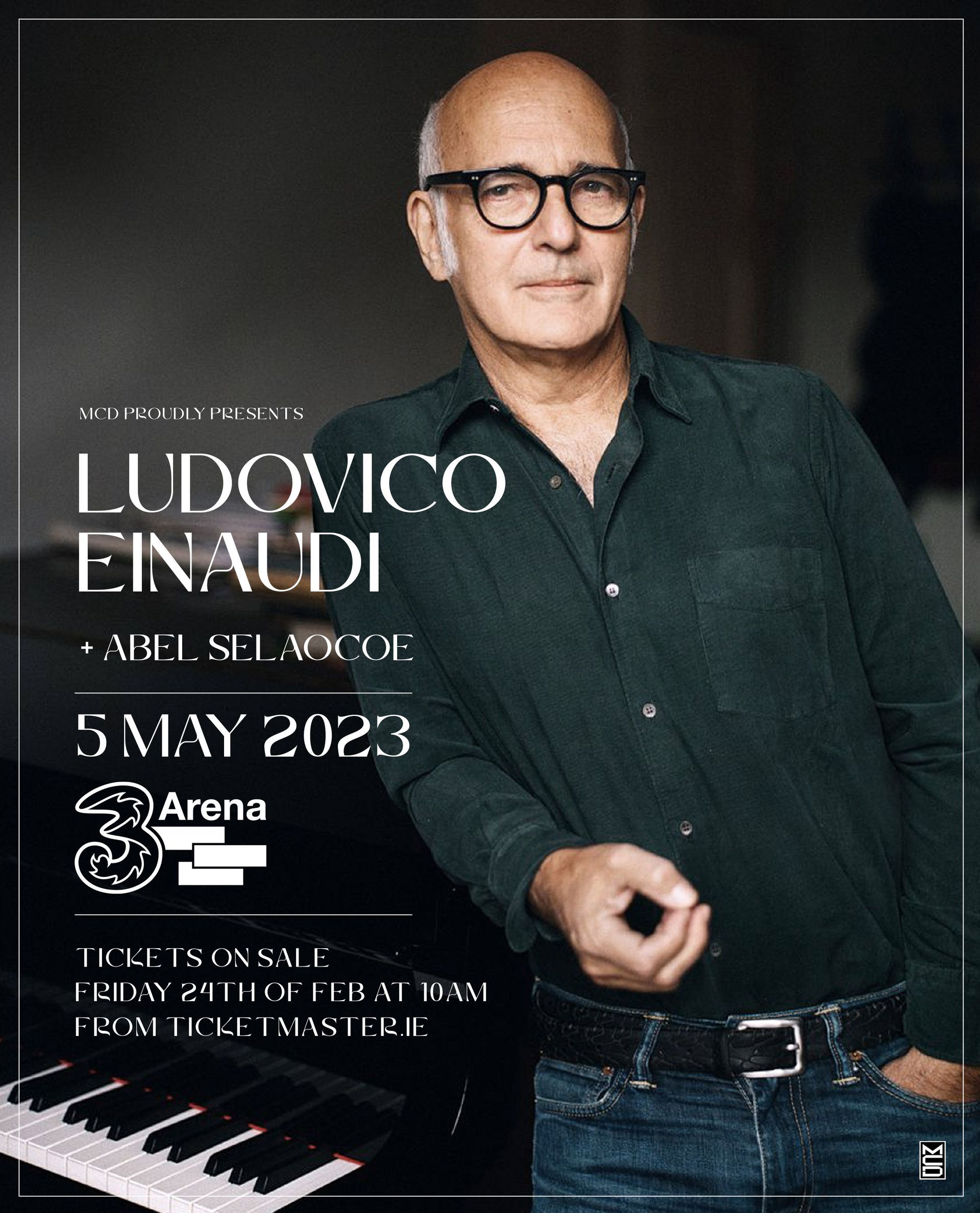 Ludovico Einaudi   With Special Guest Abel Selaocoe   3Arena Dublin Concert Date Confirmed  Tickets On Sale This Friday