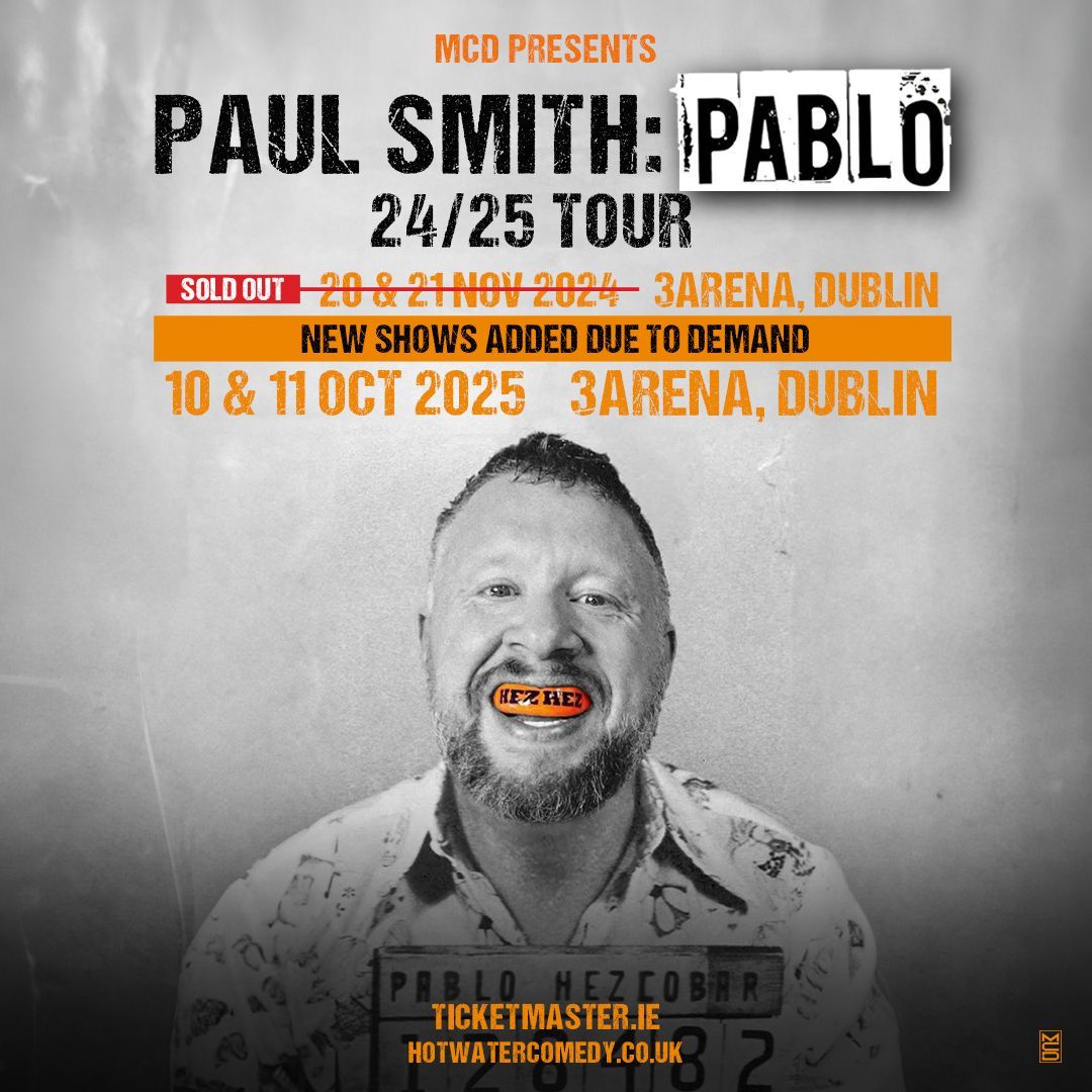 Paul Smith: Pablo

3Arena Dublin

New Shows Added Due To Demand
