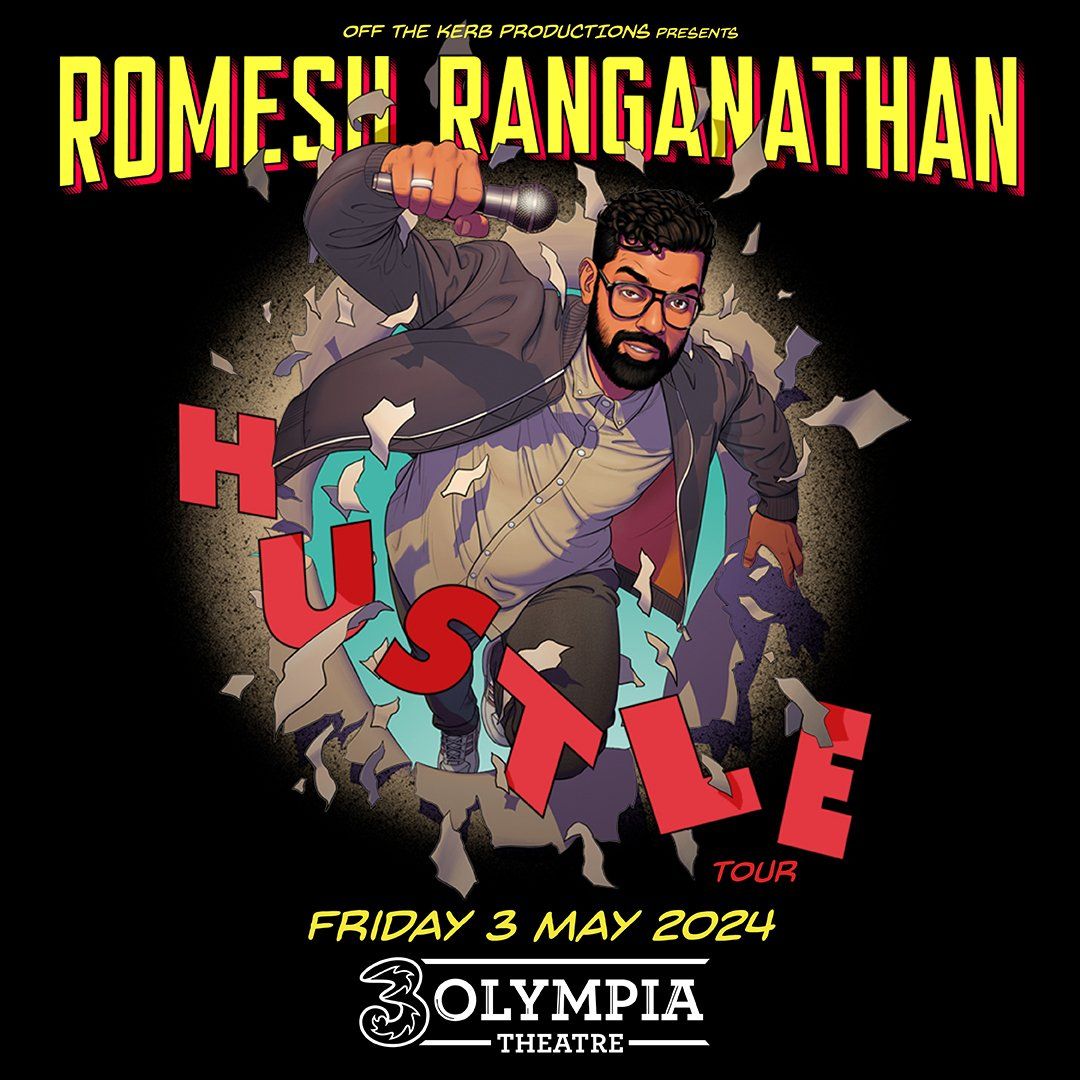 Romesh Ranganathan has announced he will be bringing his new tour Hustle to the 3Olympia Theatre Dublin on 03 May 2024.