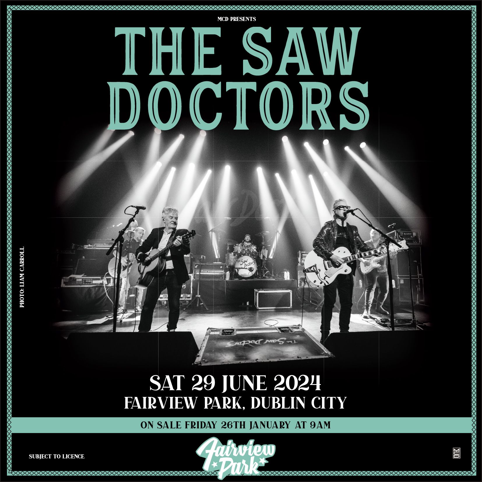 The Saw Doctors to play Fairview Park, Dublin
Saturday 29th June 2024 
Only Dublin Concert
Tickets on sale this Friday 26th January at 9.00am 
