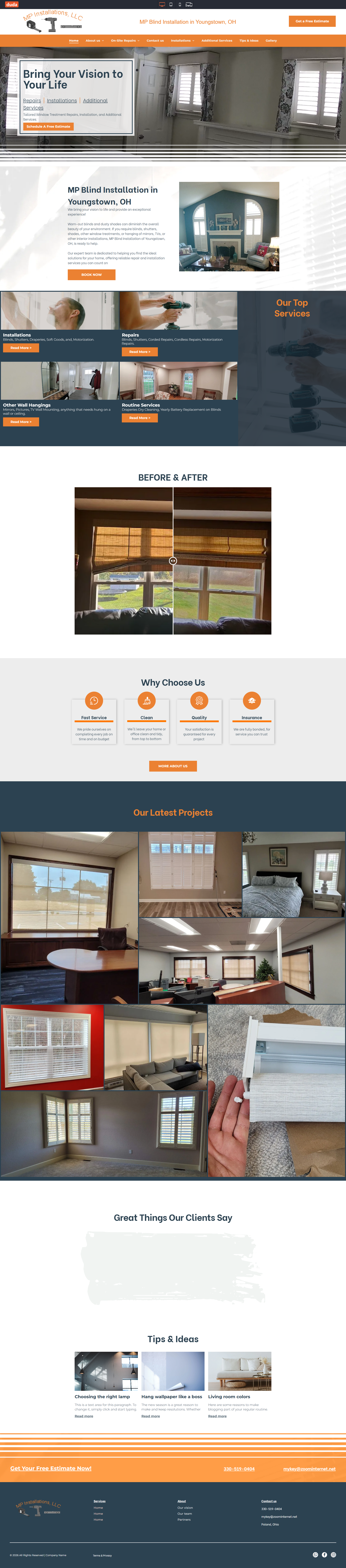 Hamilton cleaning service in Youngstown, Ohio. Home service website and SEO services.