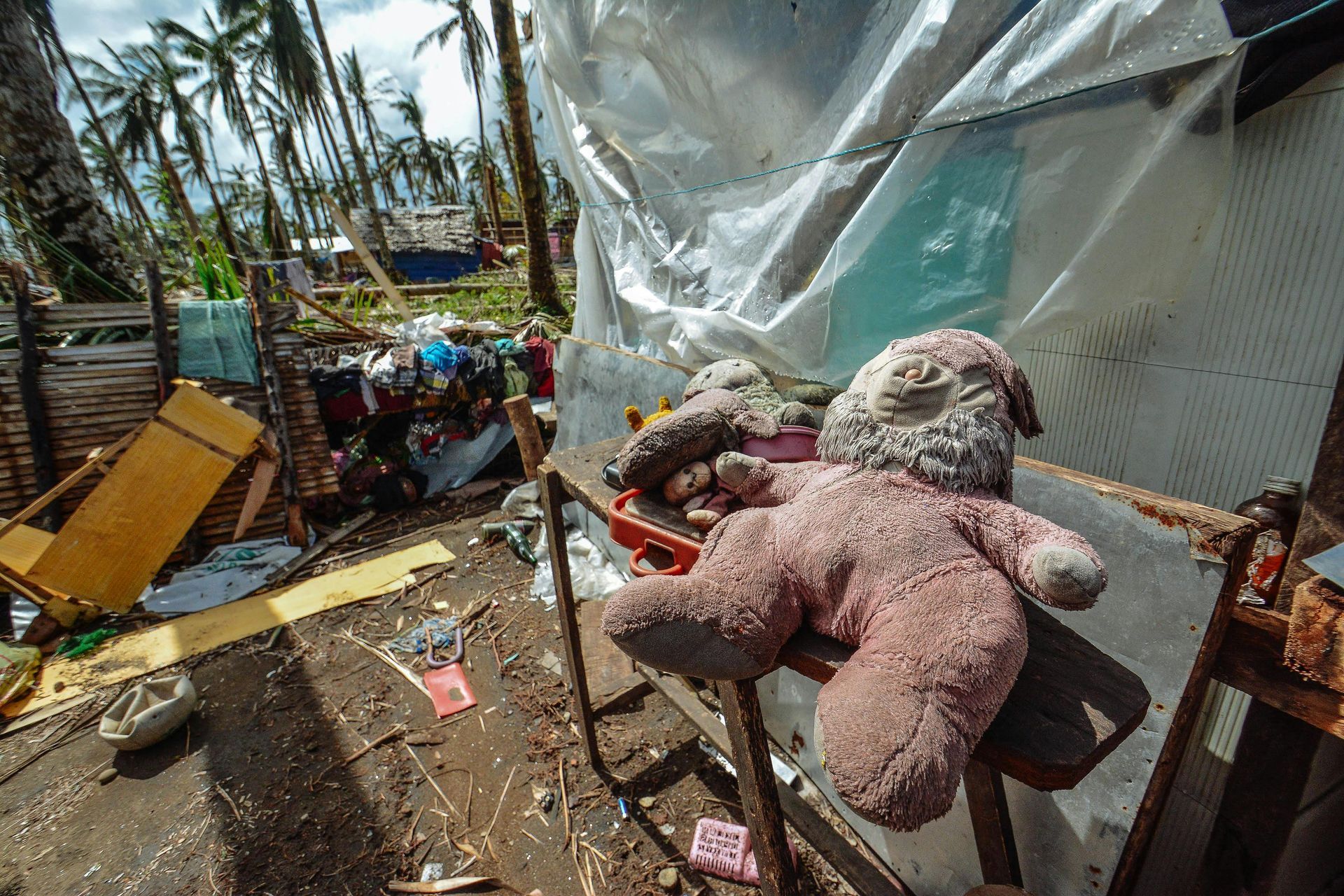 Child’s toy in middle of disaster