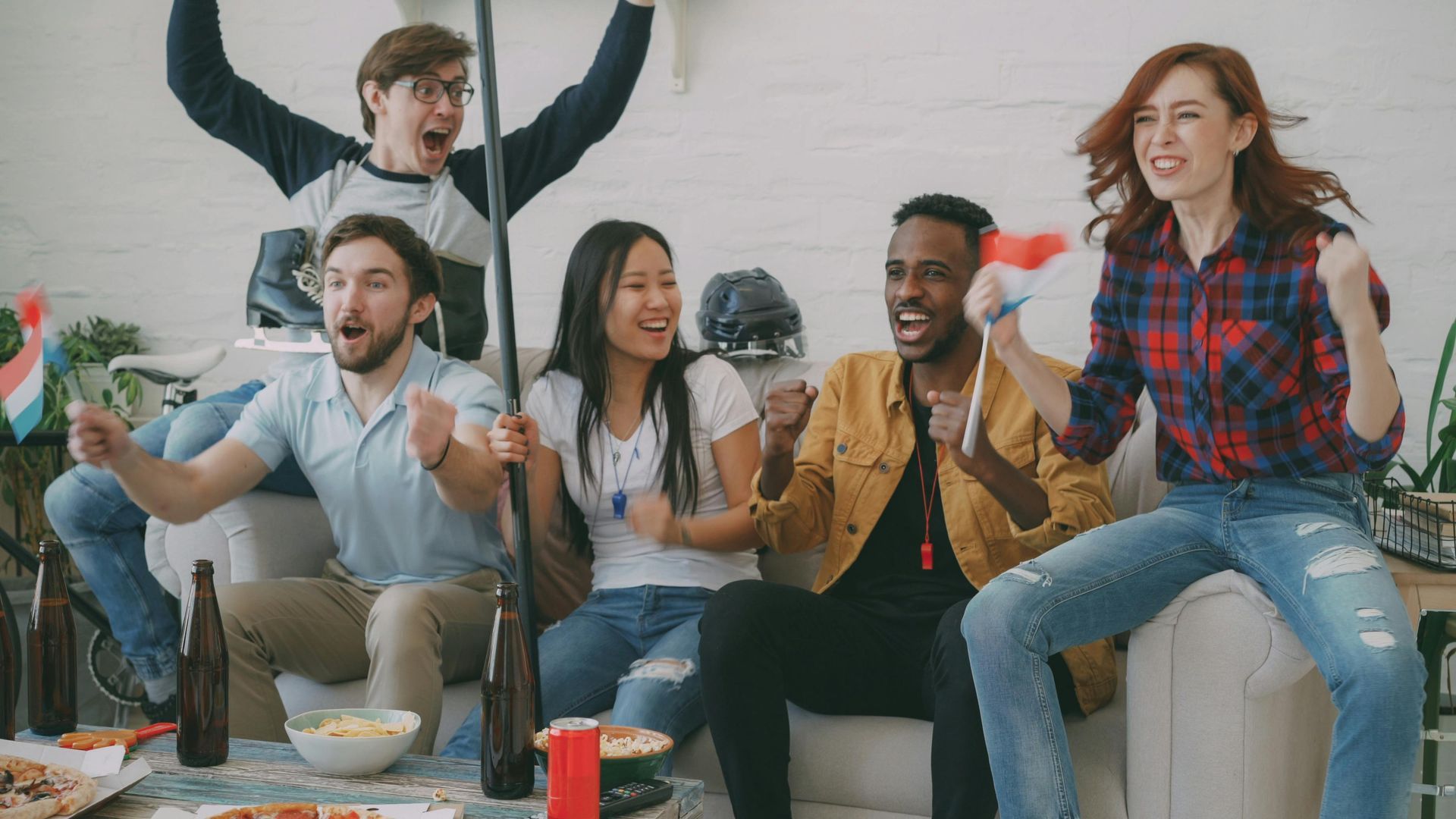 people cheering
