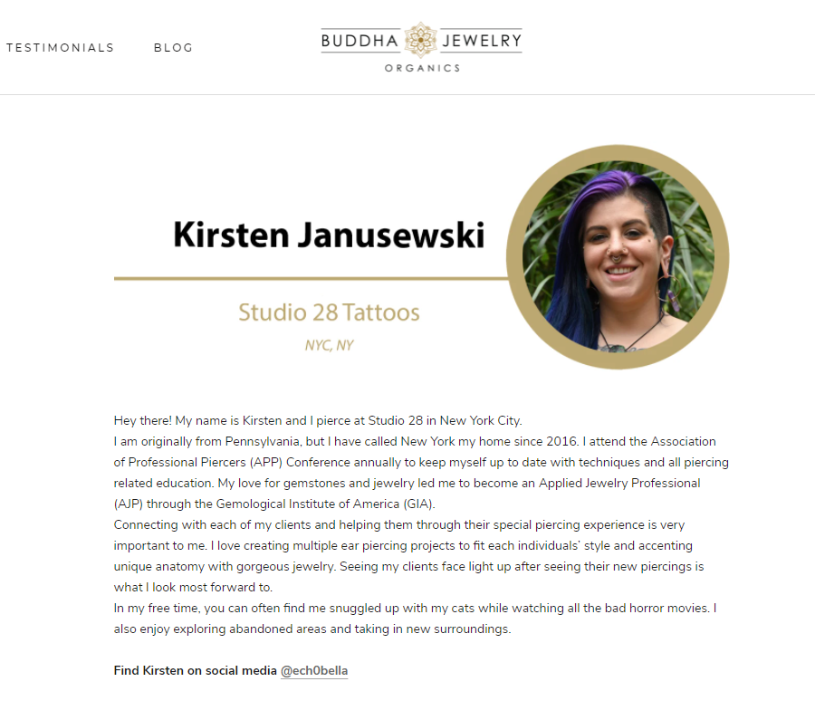 Kirsten Janusewski - Manhattan, NY - Studio 28 Tattoo