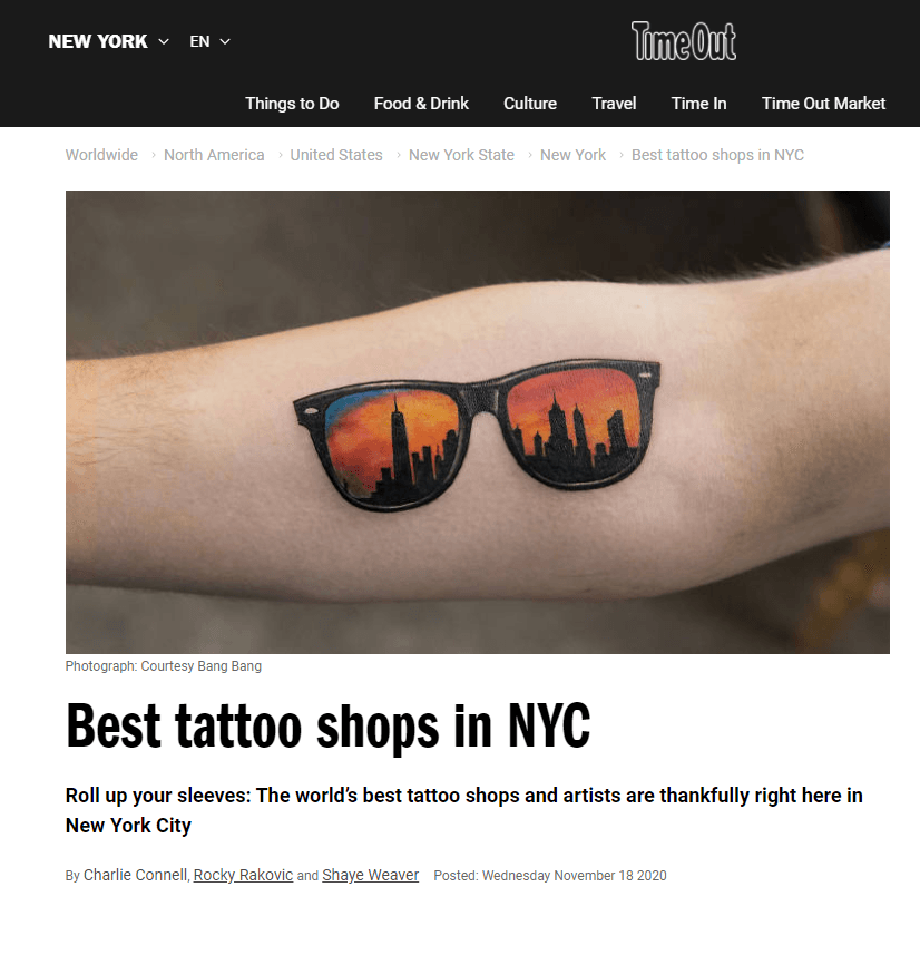 Article for Best Tattoo shop in NYC - Manhattan, NY - Studio 28 Tattoo