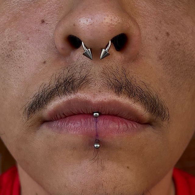 Vertica Labret and Nose Piercing - Manhattan, NY - Studio 28 Tattoo