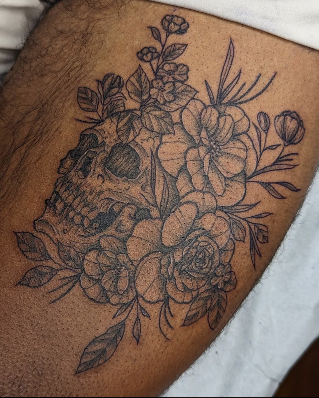 Skull Flower - Manhattan, NY - Studio 28 Tattoo
