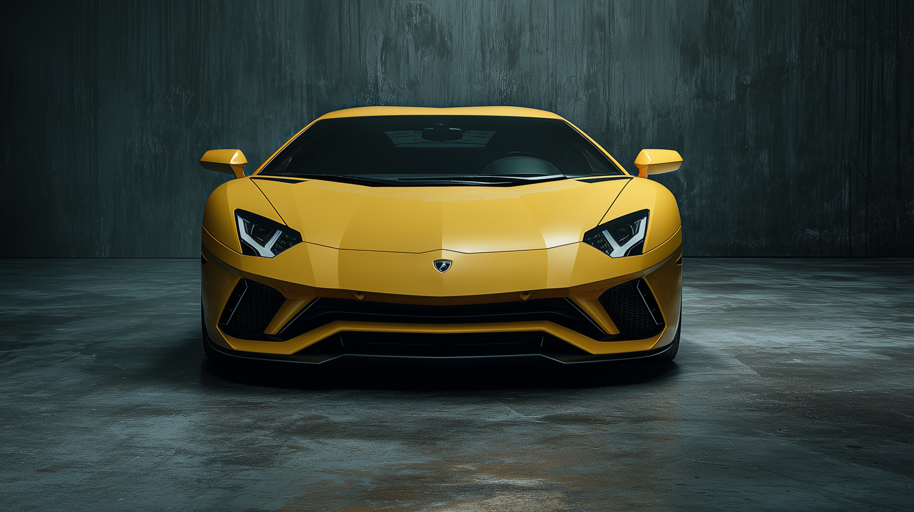 Basketball player dribbling towards a hoop on a wooden court under bright lights.