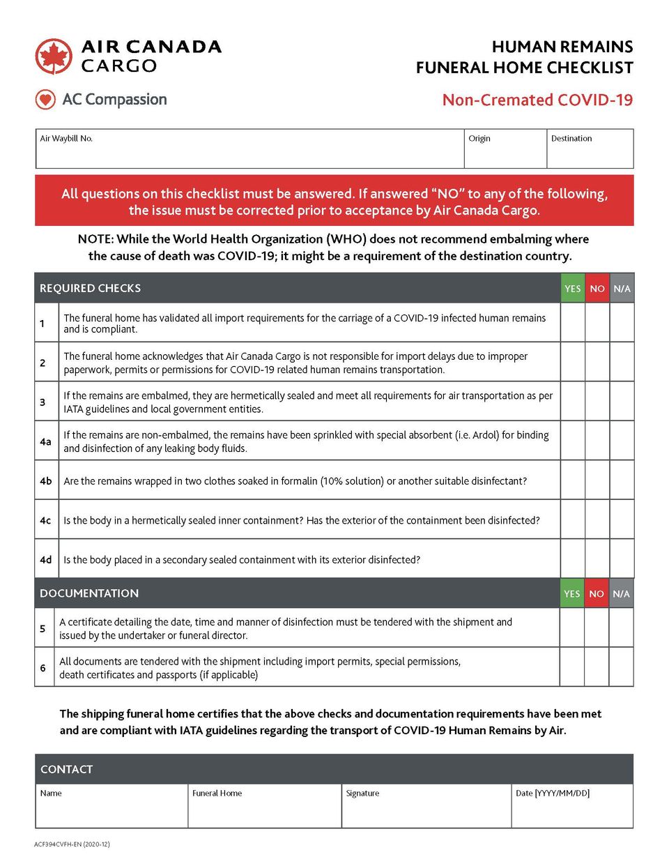 Air Canada Cargo Change to Know with COVID19