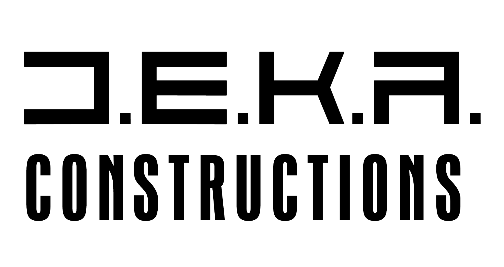 un logo noir et blanc pour les constructions Deka