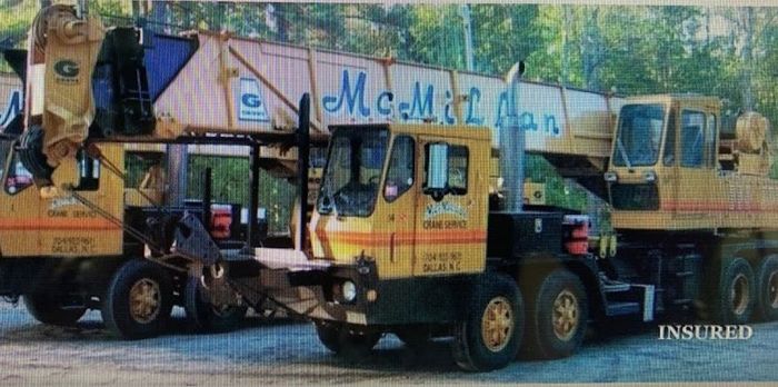 Yellow Trucks With Crane - Dallas, NC - McMillan Crane Services Inc.