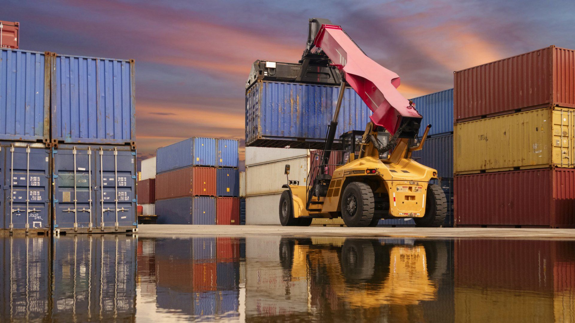 Forklift Lifting Containers - Dallas, NC - McMillan Crane Services Inc.