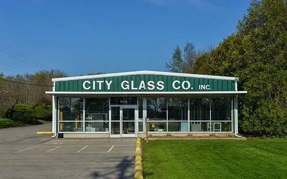 A city glass co. inc. building with a green roof