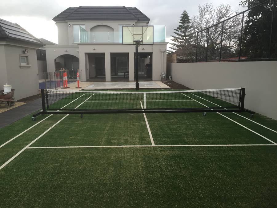 tennins court behind house