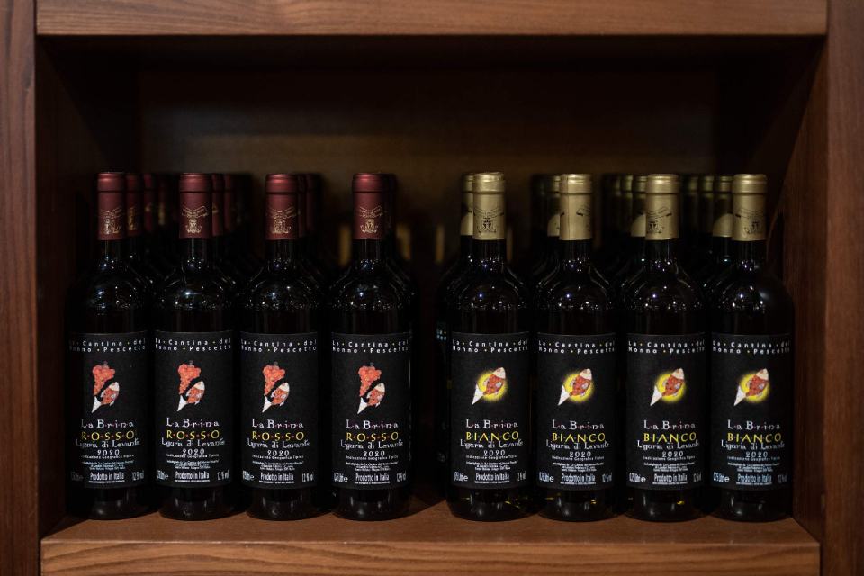 Bottiglie vino rosso Cantina del nonno Pescetto