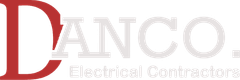 Logo for DANCO Electrical Contractors. Red