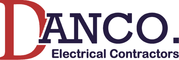 Logo for DANCO Electrical Contractors. Red