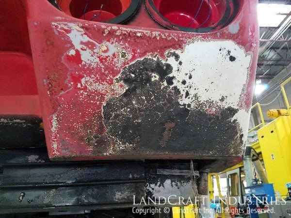 Ohare Airport trolley car with fire damage