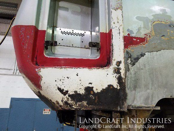 Ohare Airport trolley car with fire damage