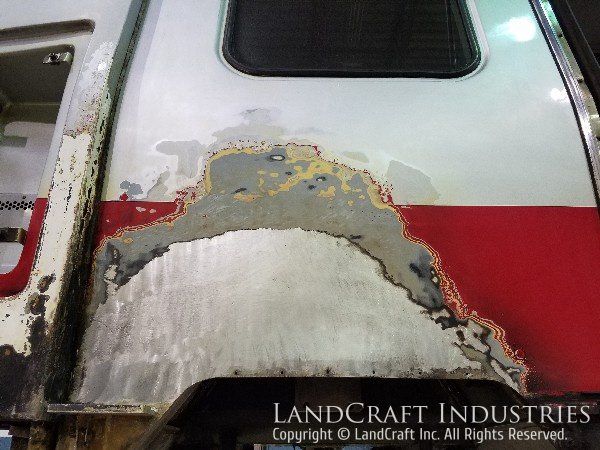 Ohare Airport trolley car with fire damage