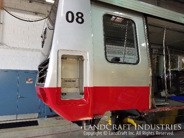 Repaired and refinished Ohare Airport trolley car