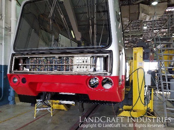 Repaired and refinished Ohare Airport trolley car