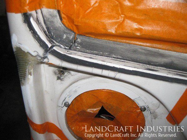 CTA bus in the fiberglass repair process