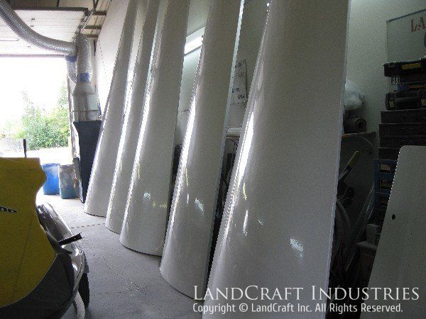Repaired and refinished fiberglass VOR antenna shelter panels