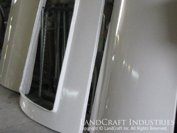 Repaired and refinished fiberglass VOR antenna shelter panels