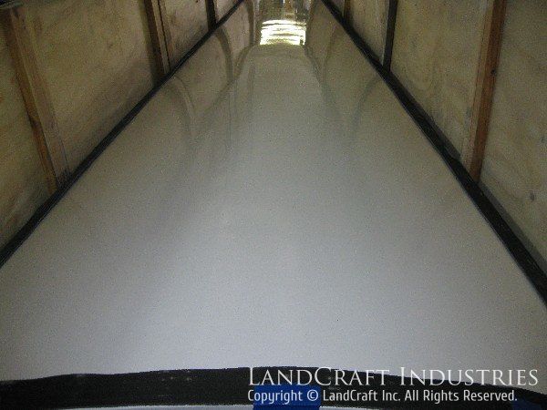 Repaired and refinished fiberglass VOR antenna shelter panels crated for shipment
