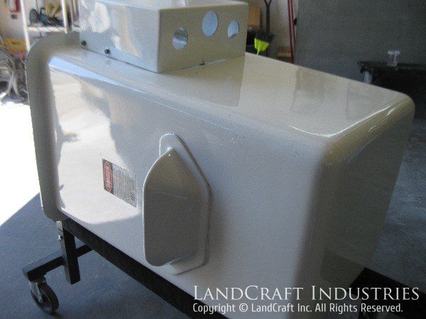 New exterior coating on a boom lift bucket