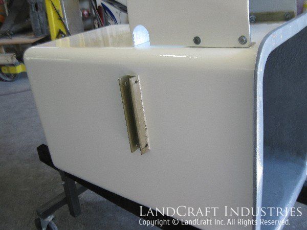 New exterior coating on a boom lift bucket