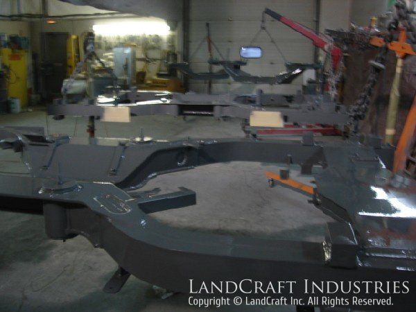 Refinished trolley car bolster frames