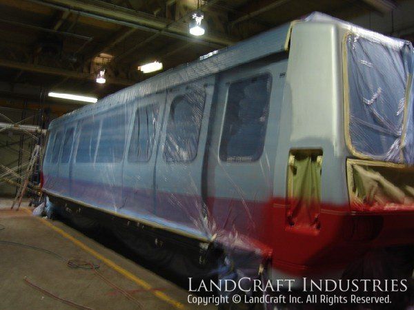 OHare Airport trolley car repair and refinishing