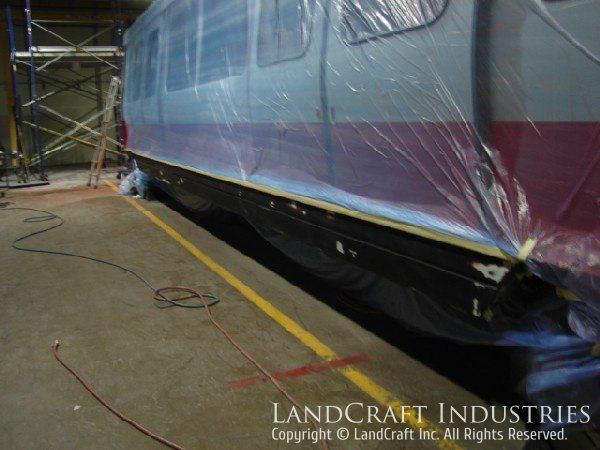 OHare Airport trolley car repair and refinishing