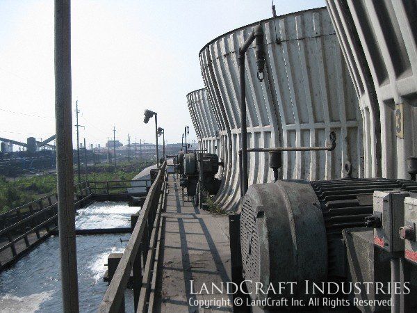 Cooling towers at an industrial facility