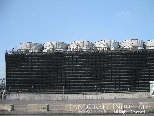 Cooling towers at an industrial facility